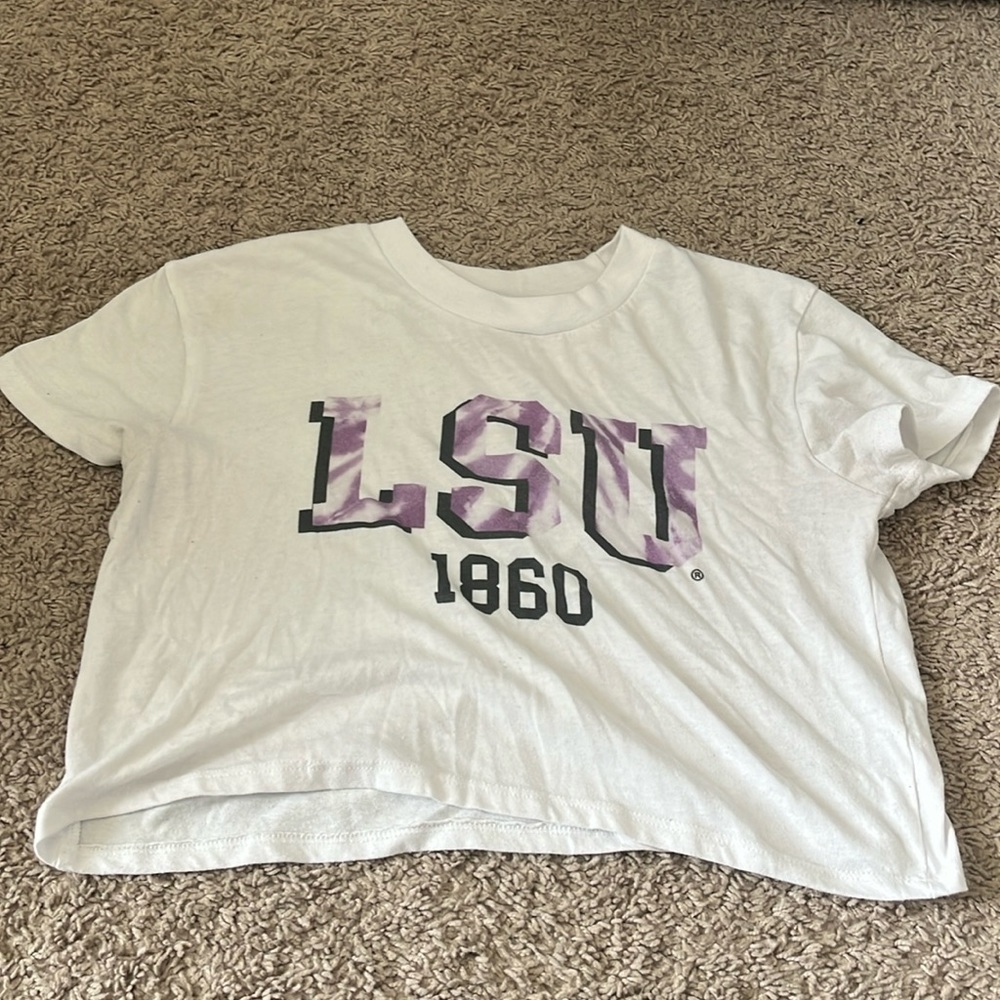 LSU game day crop top, small
